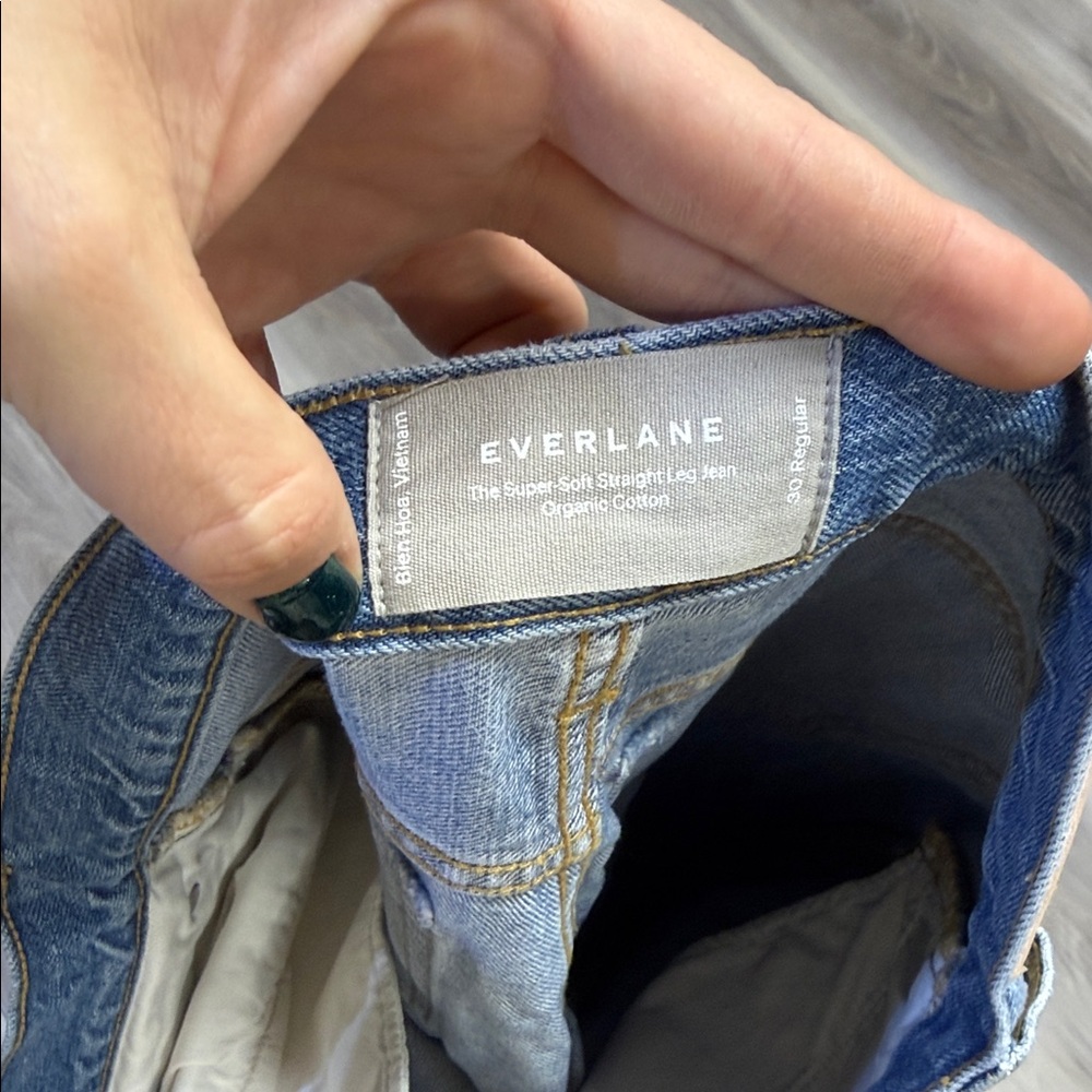 Everlane Blue High-Rise Straight-Leg Jeans - Picture 3 of 10